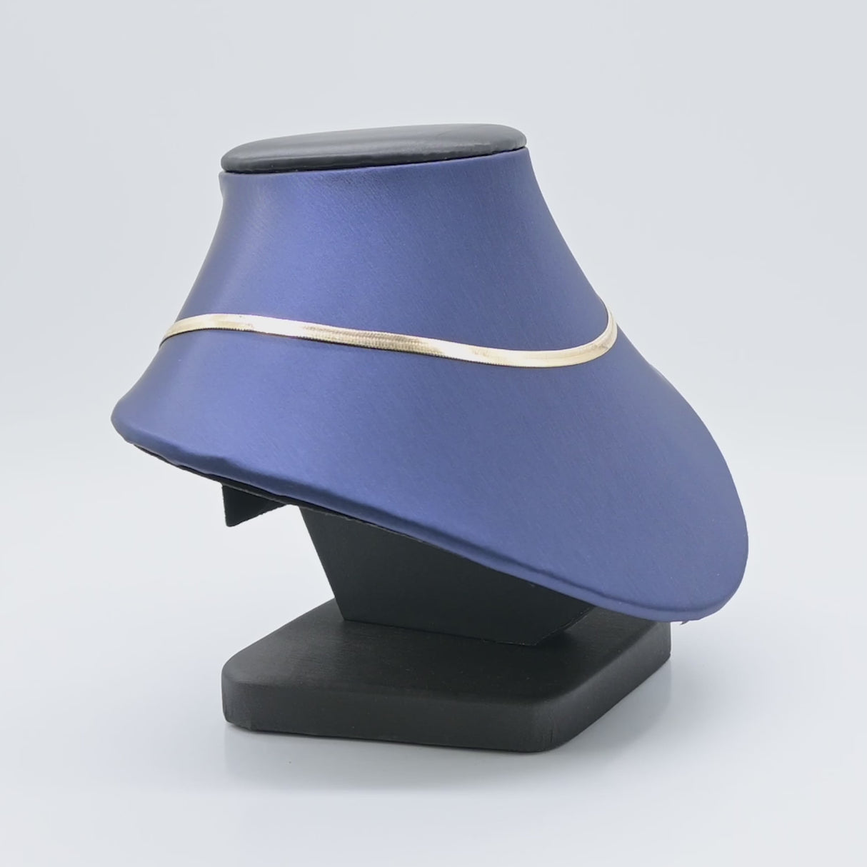 Blue & Black Leatherette Necklace Display Bust - 5-3/8" Tall