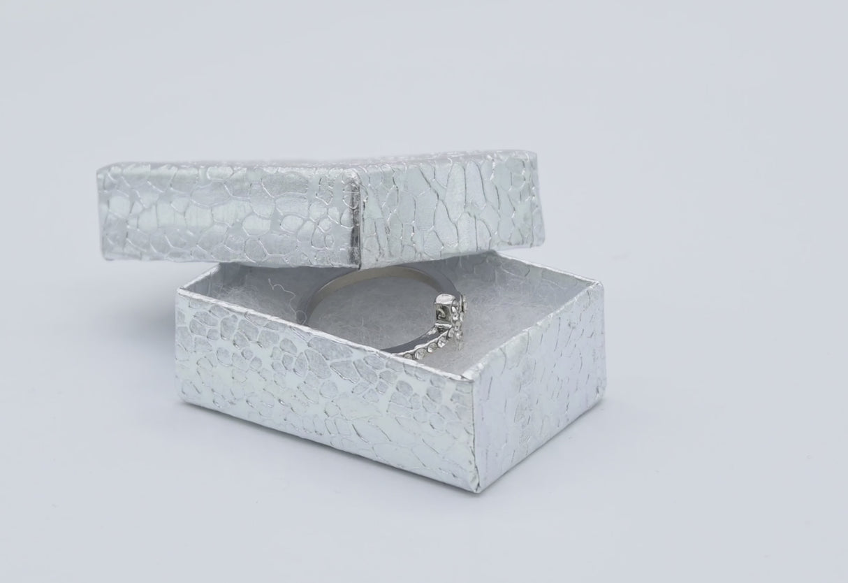 Silver Foil Cotton Filled Jewelry Gift Boxes #10