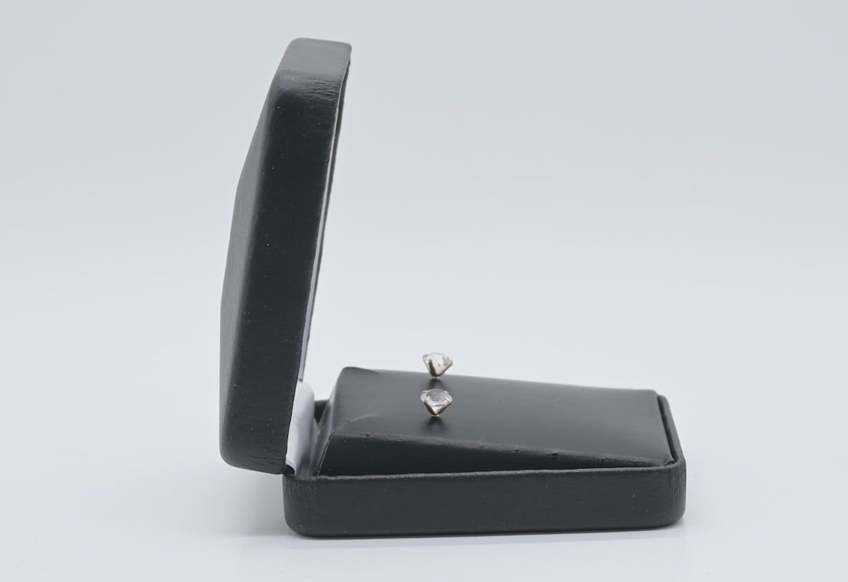 Black Leatherette Large Earring / Pendant Box with Metal Frame - Pack of 12