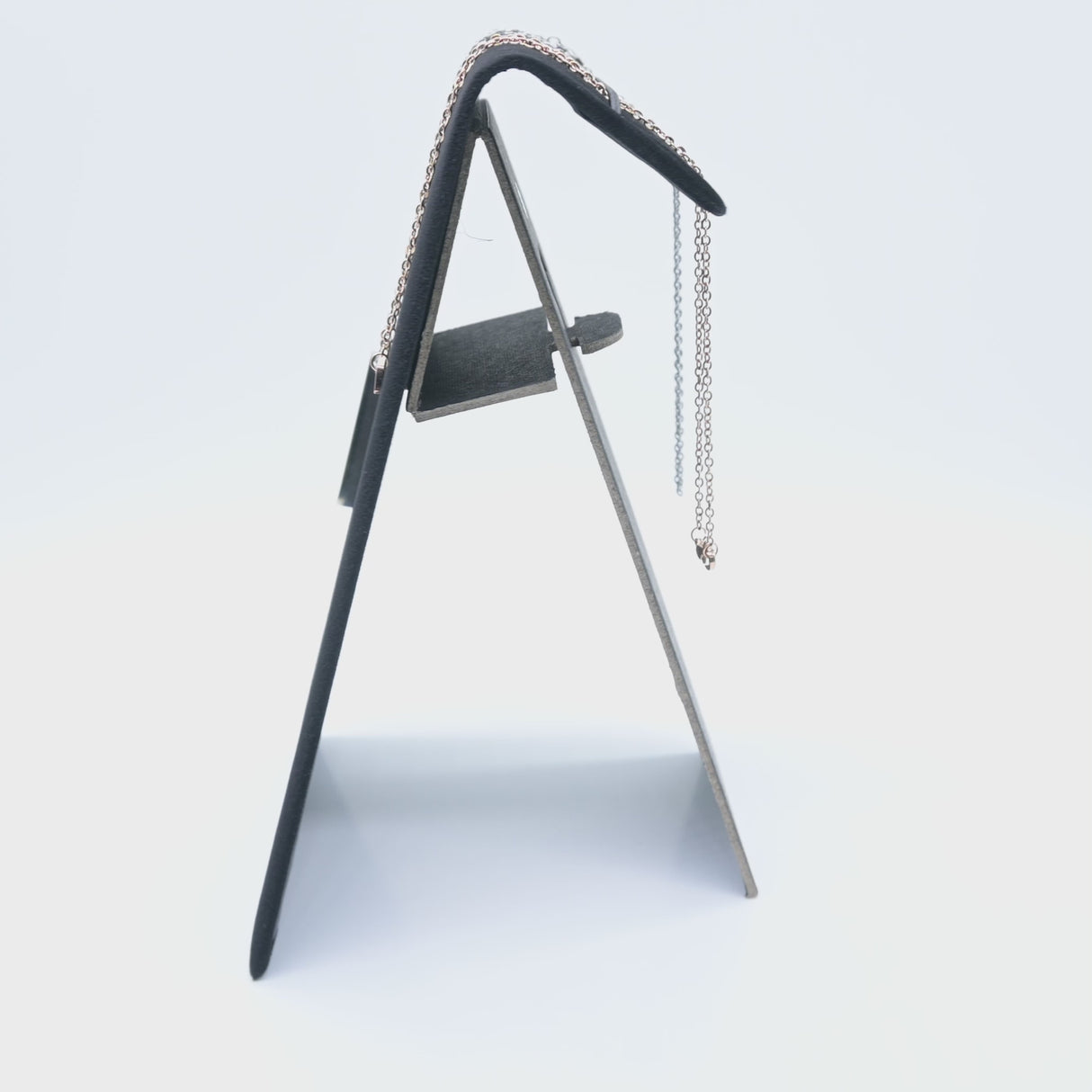 Black Velvet Standing Jewelry Bracelet Display Ramp