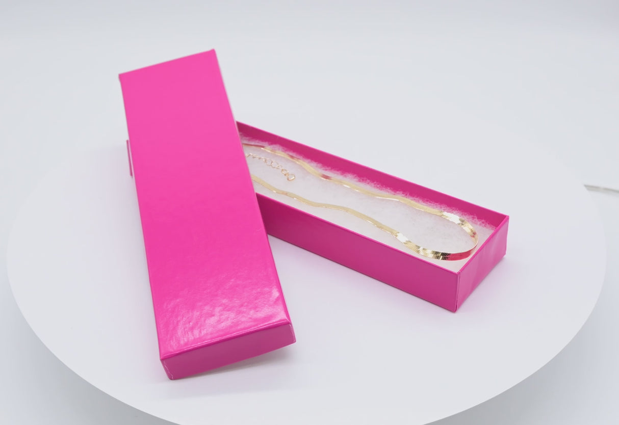 Hot Pink Cotton Filled Jewelry Bracelet Gift Boxes #82