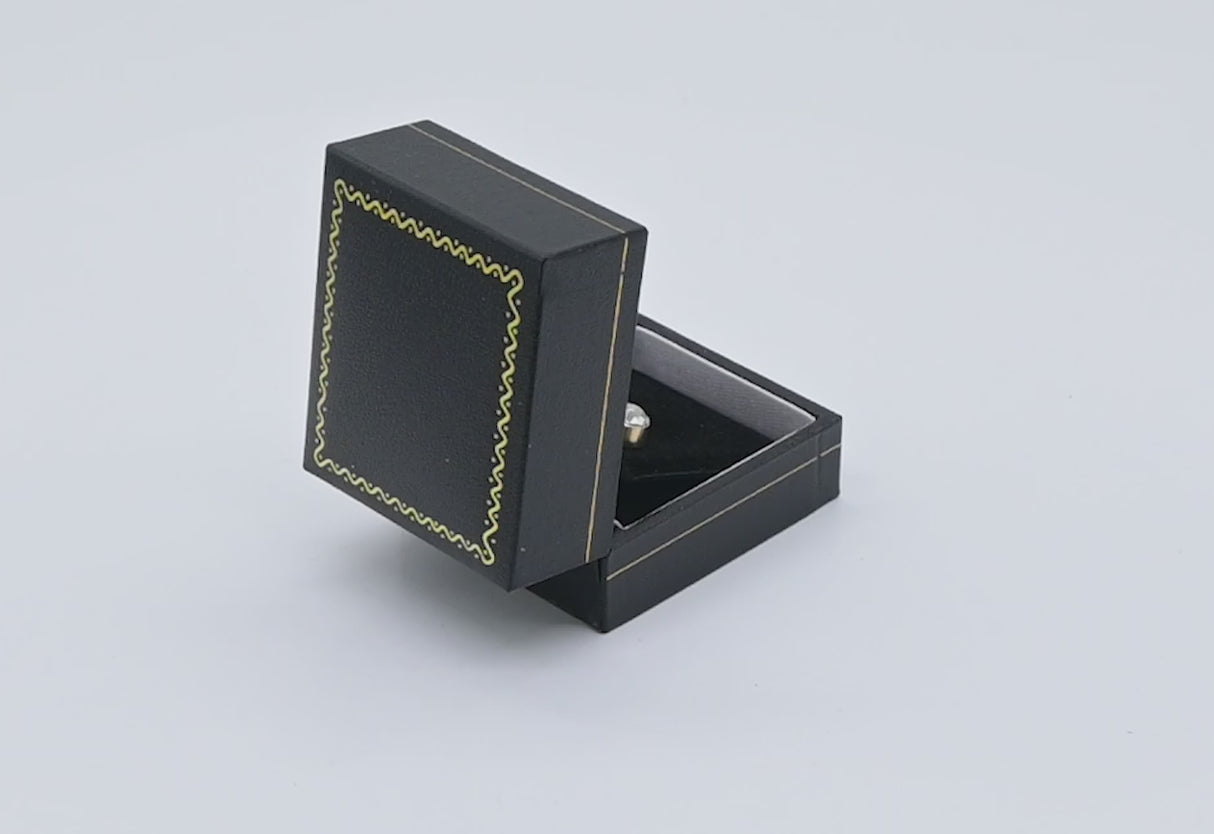Black Leatherette Earring Box with Gold Trim - Pack of 24