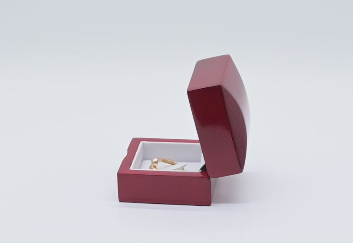 Red Rosewood Jewelry Ring with Clip Gift Packaging Boxes
