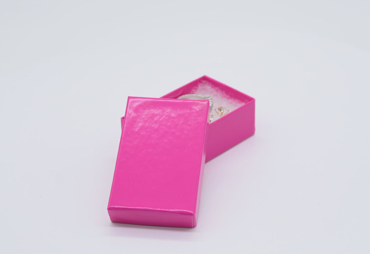 Hot Pink Cotton Filled Jewelry Gift Boxes #32