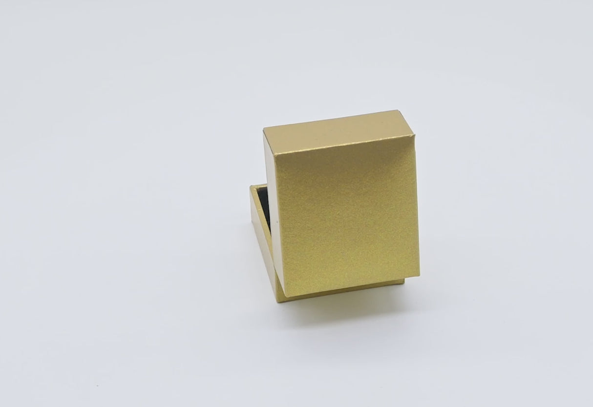 Metallic Gold Leatherette Jewelry Ring Boxes