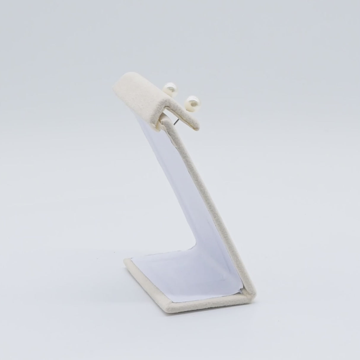 Beige Faux Suede Earring Display Stand - 3⅜" Tall