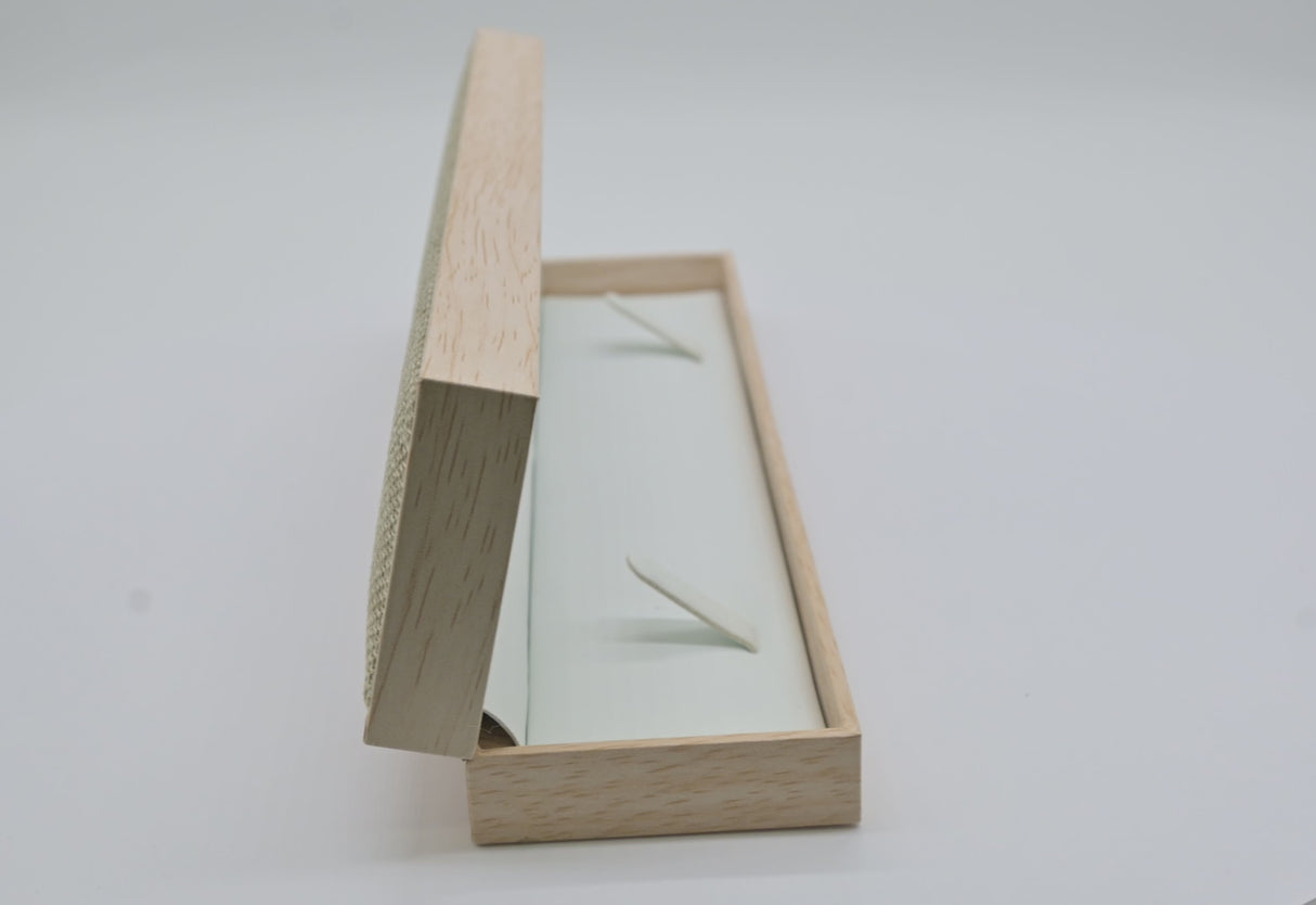 Tan Burlap and Faux Natural Wood Bracelet / Watch Boxes