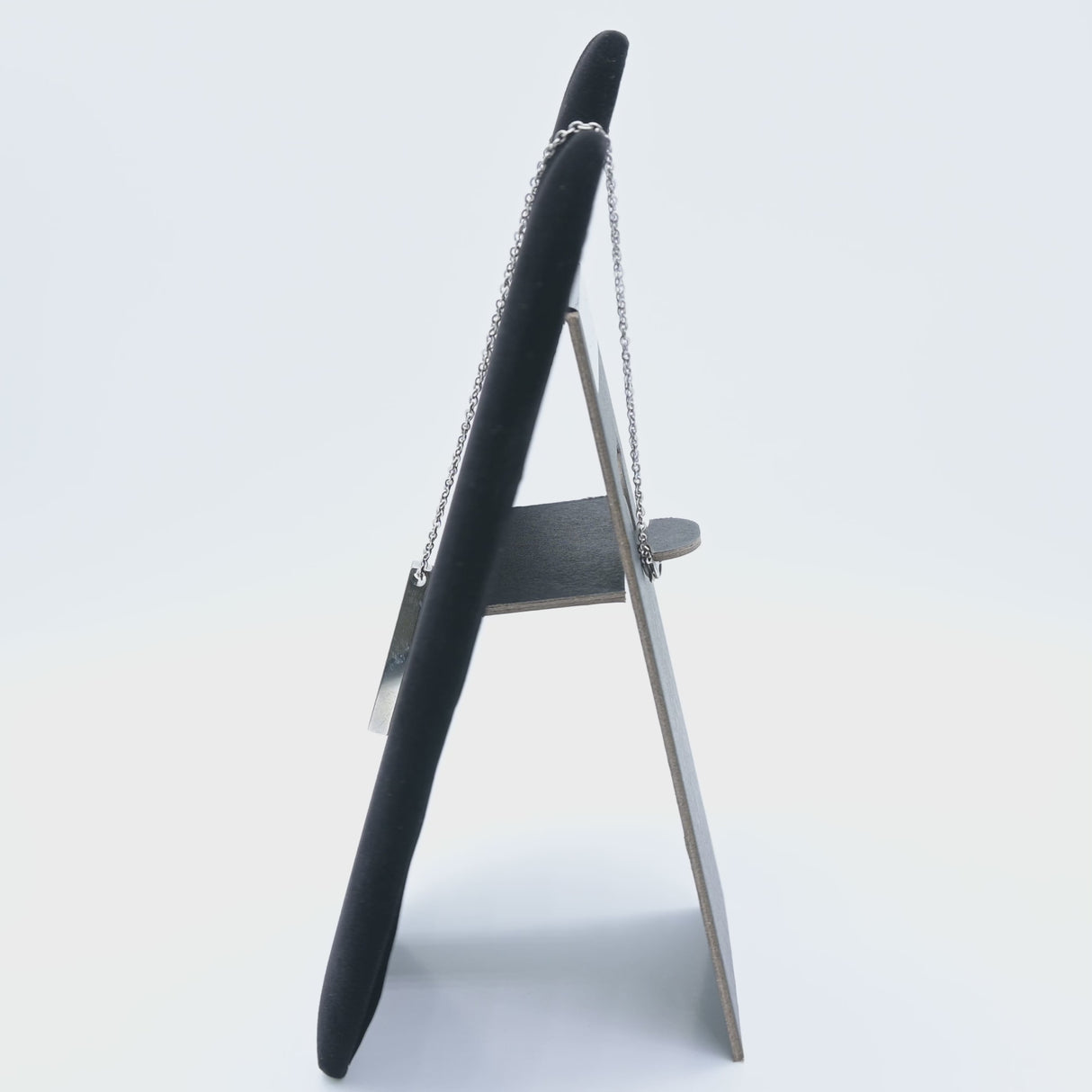 Black Velvet Wide Jewelry Necklace Display Easel, 8-5/8" Tall