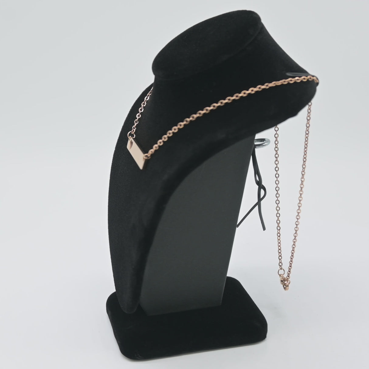 Black Velvet Jewelry Necklace Display Bust, 7-1/2" Tall