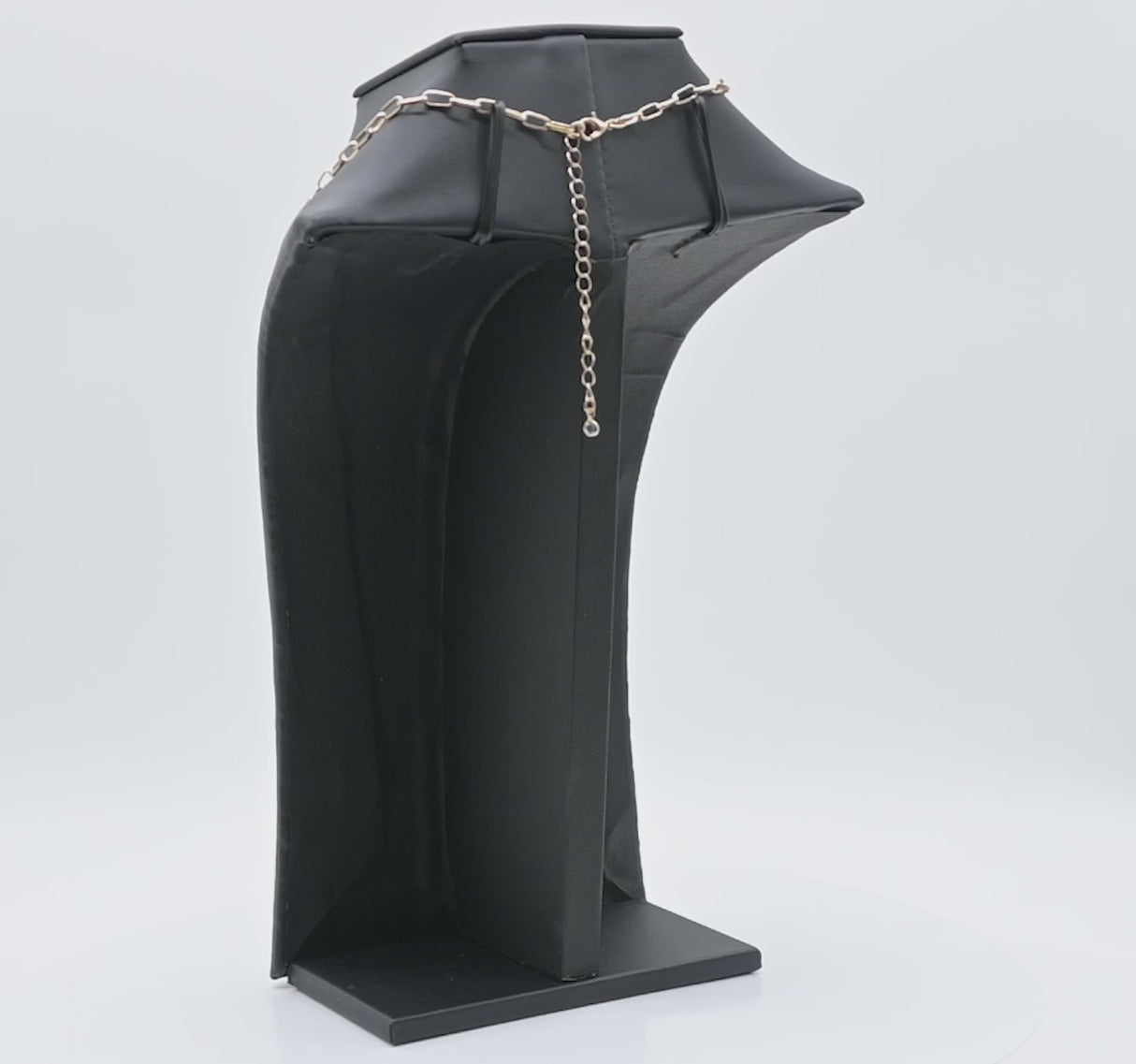 Black Leatherette Necklace Display Bust - Square Neck, 10.5" H