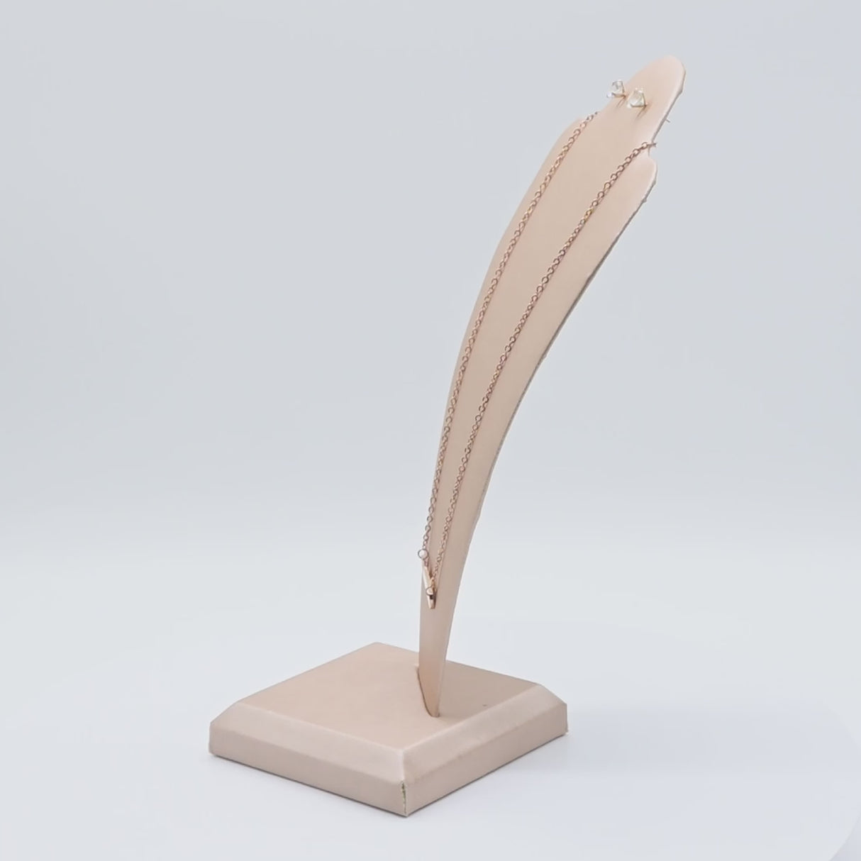 Champagne Pink 2 Piece Jewelry Necklace or Chain Display