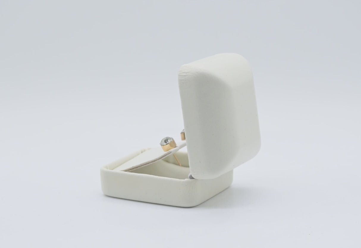 White Leatherette Jewelry Earring Boxes