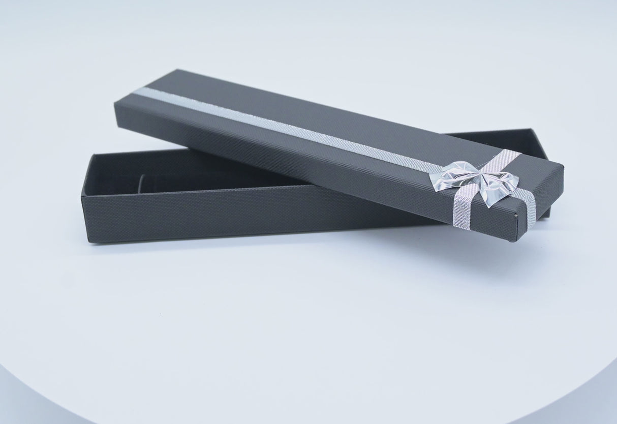 Black Paper Silver Bow-Tie Jewelry Watch or Bracelet Gift Boxes