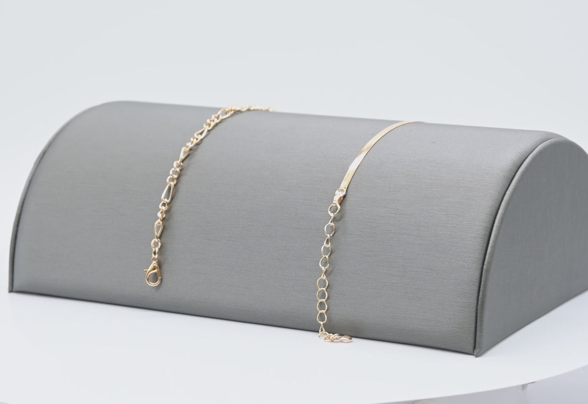 Steel Grey Leatherette Half Moon Jewelry Bracelet / Watch Display