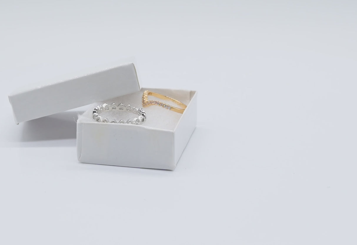Glossy White Cotton Filled Jewelry Gift Boxes #11