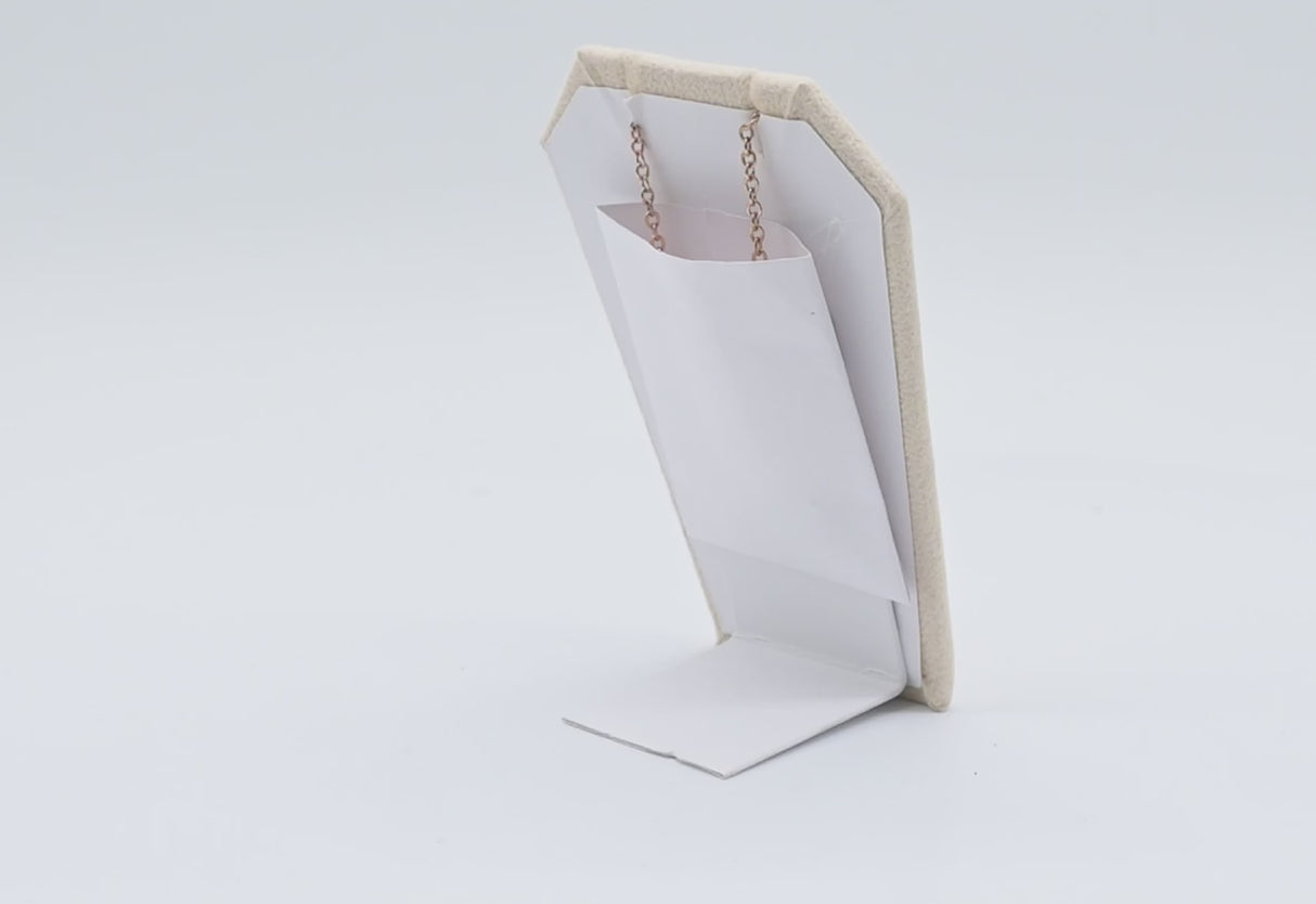 Beige Faux Suede Jewelry Earring / Pendant Stand