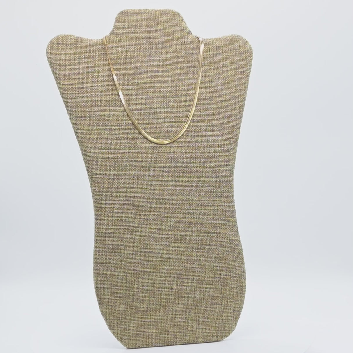 Brown Burlap Curved Necklace Display Easel - 14" Tall