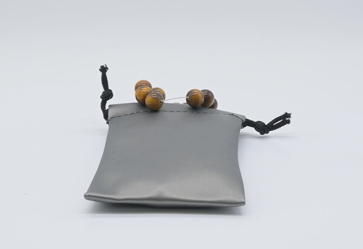 Steel Grey Leatherette Gift Pouches with Drawstring, 12 per pack