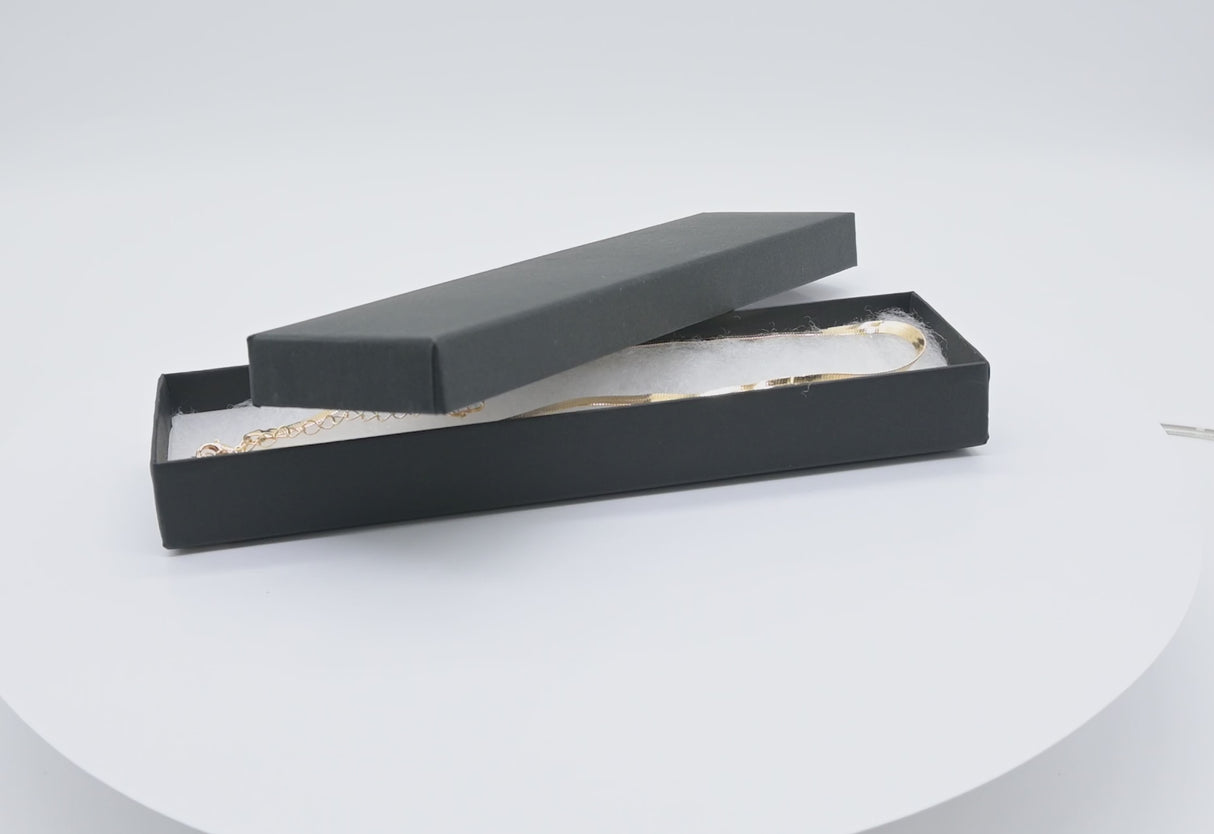 Premium Matte Black Cotton Filled Jewelry Bracelet / Watch Boxes #82