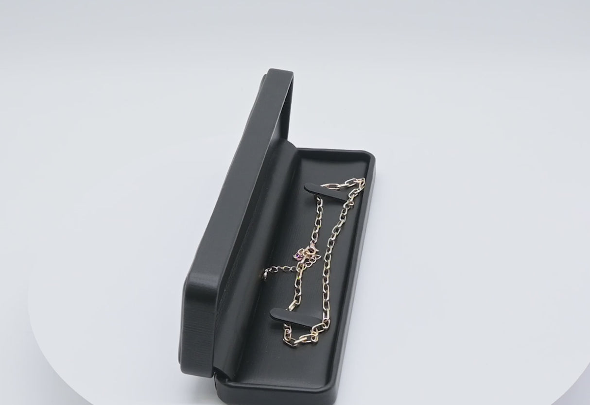 Black Rounded Corner Leatherette Bracelet Box