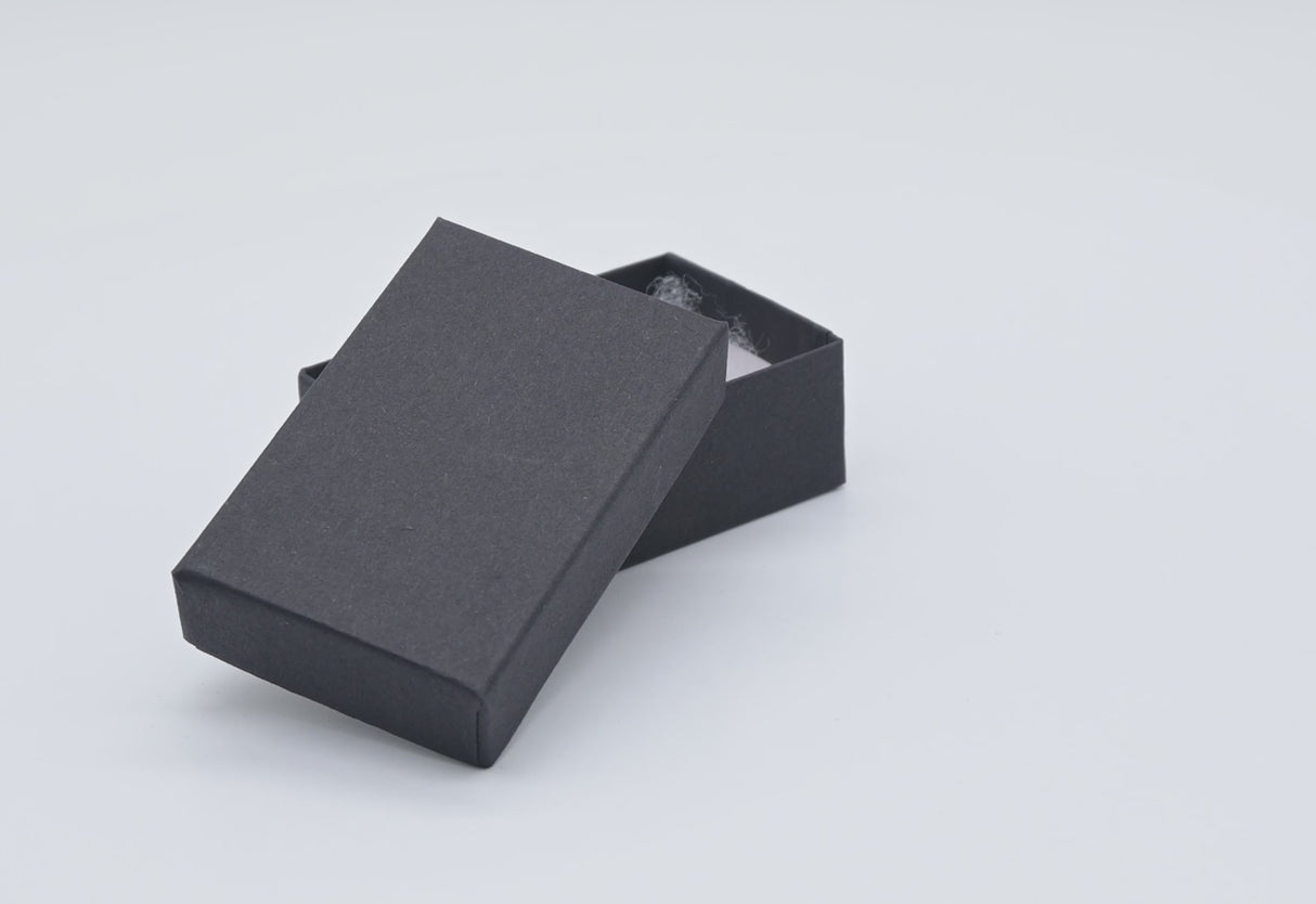 Matte Black Paper Cotton Filled Jewelry Gift Boxes #21
