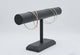 Black Leatherette 12" Long T Bar Display Stand - 7" Tall