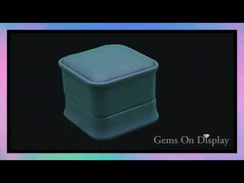 Navy Blue Leatherette Single Ring Jewelry Packaging Box