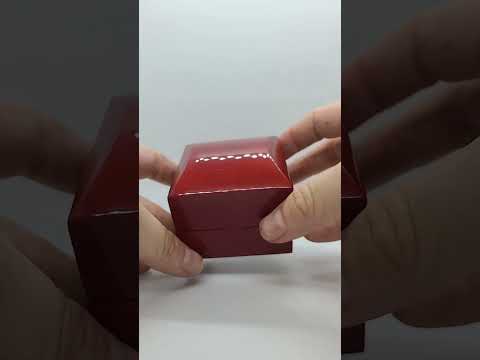 Red Rosewood Jewelry Ring with Clip Gift Packaging Boxes