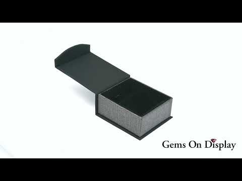 Black and Grey Magnetic Lid Jewelry Earring or Pendant Boxes