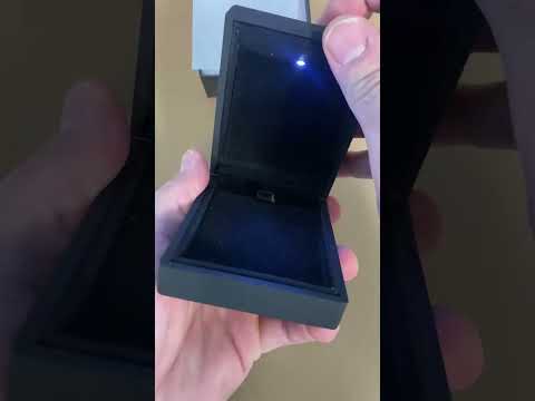 Black LED Ring Box - Soft Touch Finish, Velvet Lined