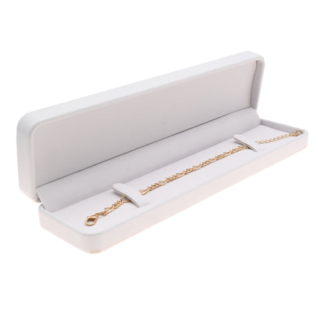 White Leatherette Bracelet Gift Box – Pack of 12
