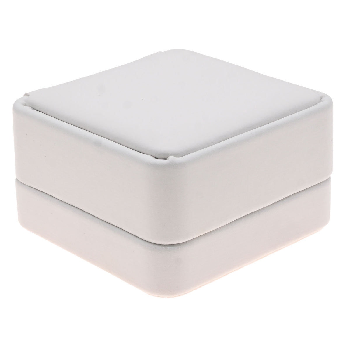 White Rounded Corner Leatherette Pendant & Earring Box – Pack of 12