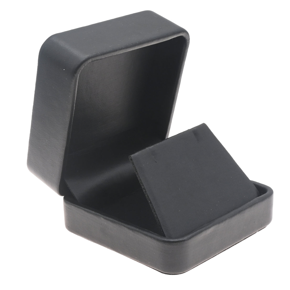 Black Rounded Corner Leatherette Pendant & Earring Box – Pack of 12