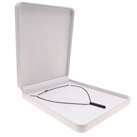 White Leatherette Large Necklace Gift Box – Pack of 6