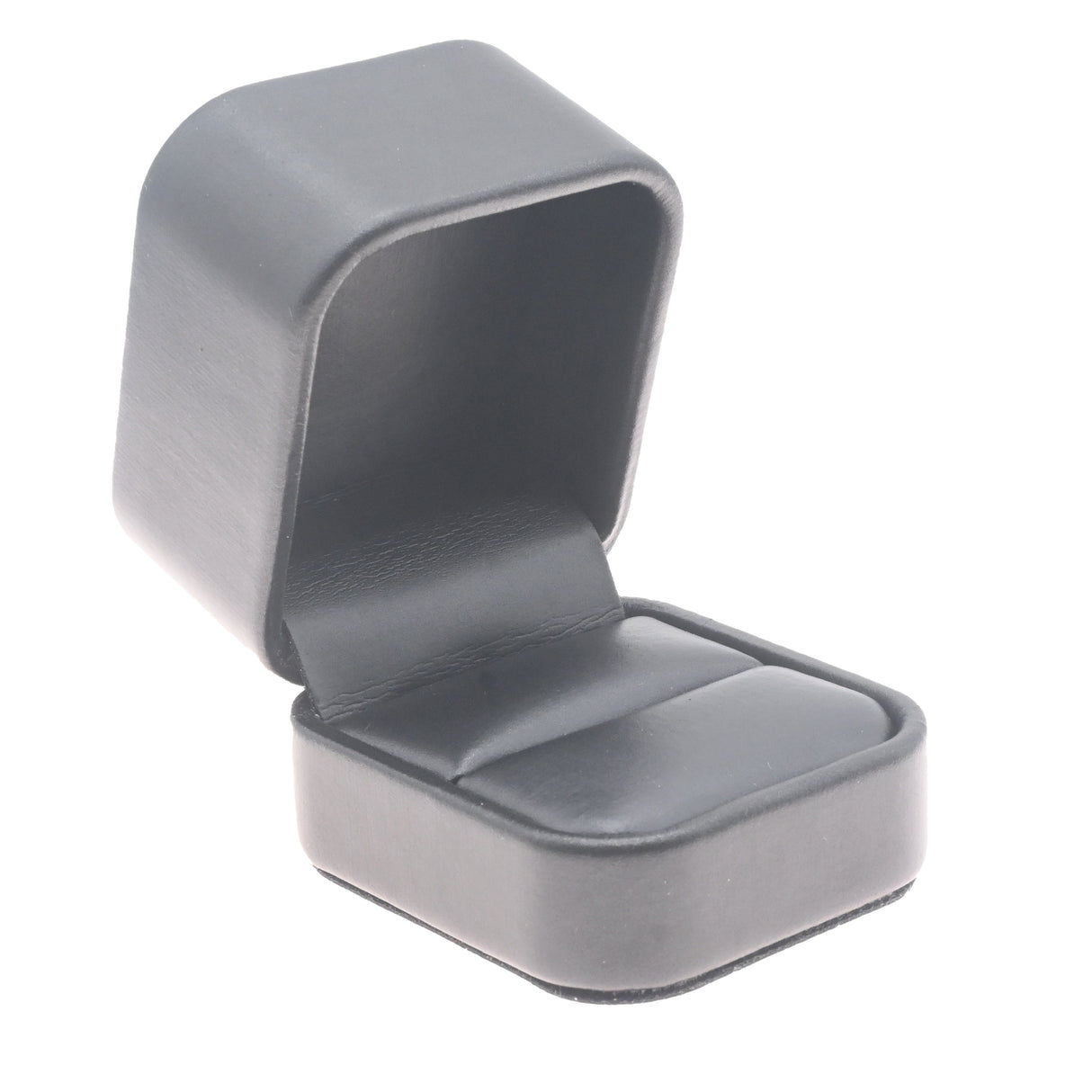 Black Leatherette Ring Gift Box – Pack of 12