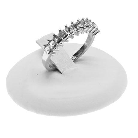 White Leatherette Single Ring Clip Jewelry Display