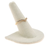 Beige Linen Single Finger Jewelry Ring Display