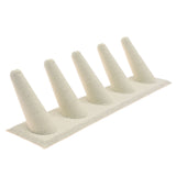 Beige Linen 5 Finger Jewelry Ring Display