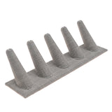 Grey Linen 5 Finger Jewelry Ring Display