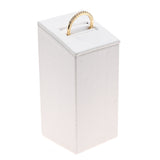 White Leatherette Jewelry Ring Stand, 3 1/4" Tall