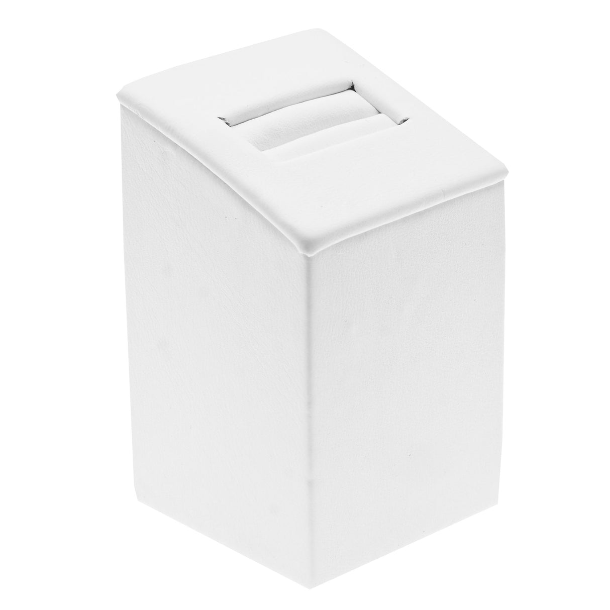 White Leatherette Jewelry Ring Stand, 2-1/2" Tall