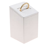 White Leatherette Jewelry Ring Stand, 2-1/2" Tall
