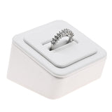 White Leatherette Single Slot Jewelry Ring Display