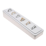 White Leatherette 6 Slot Jewelry Ring Display