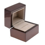 Premium Brown Wooden Veneer Ring Box