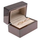 Premium Brown Veneer Dual Jewelry Ring Box