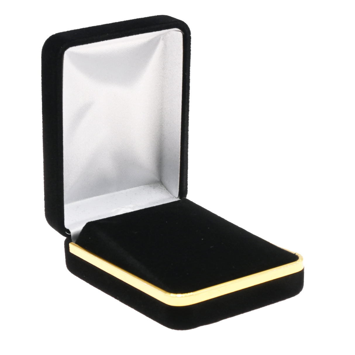 Black Velvet Pendant Boxes with Gold Trim - Pack of 12