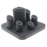 Black Leatherette Jewelry Ring Display, Holds 6 Rings
