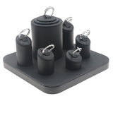 Black Leatherette Jewelry Ring Display, Holds 6 Rings