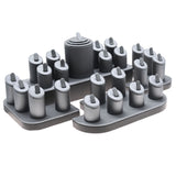 Steel Grey Leatherette Ring Display Set - Holds 23 Rings